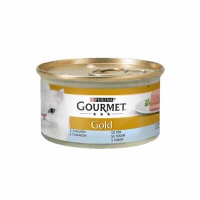 کنسرو غذای گربه گورمت گلد پته با طعم ماهی تن مدل Gourmet Gold Pate with Tuna وزن 85 گرم